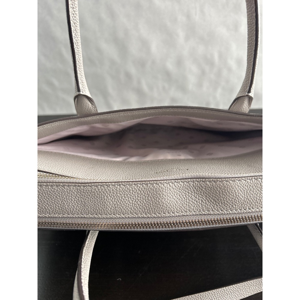 Kate Spade Grey Pebbled Leather Laptop Bag Briefcase Crossbody Messenger Bag - Picture 6 of 12